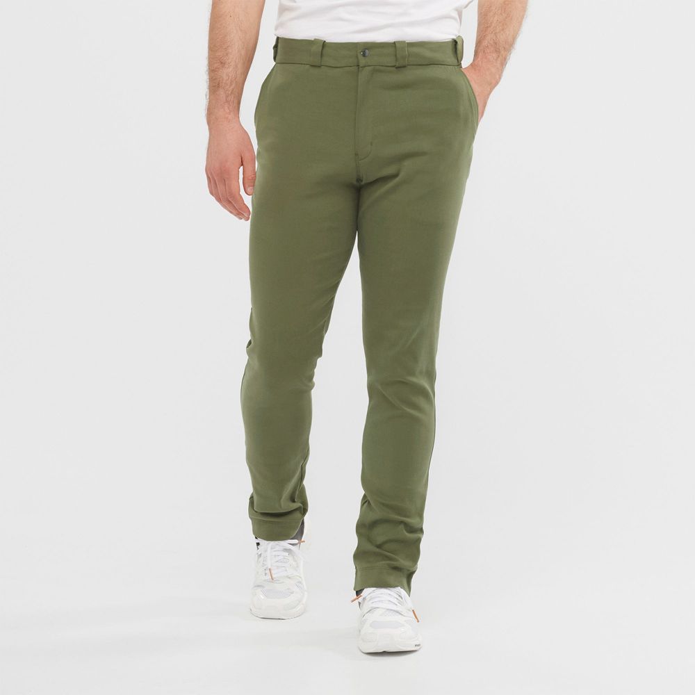 SALOMON OUTLIFE CHINO M Philippines - Men's Pants - Olive | 381507-OTL